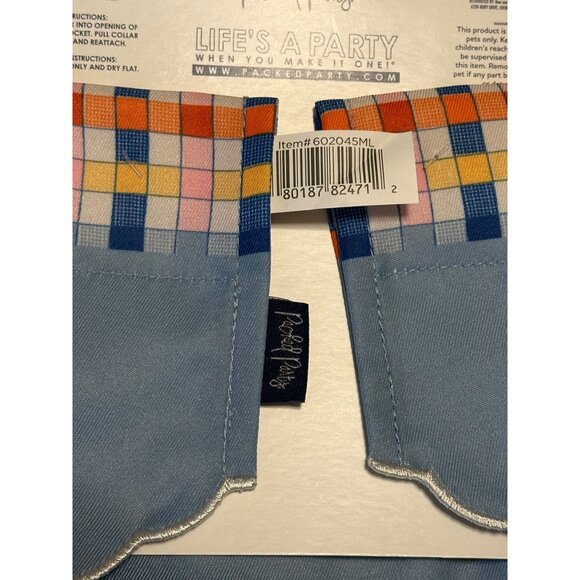 Set of 2 Packed Party Multicolor Dog Bandanas For Pets 20-90 lbs. Sizes M/L - Picture 6 of 10